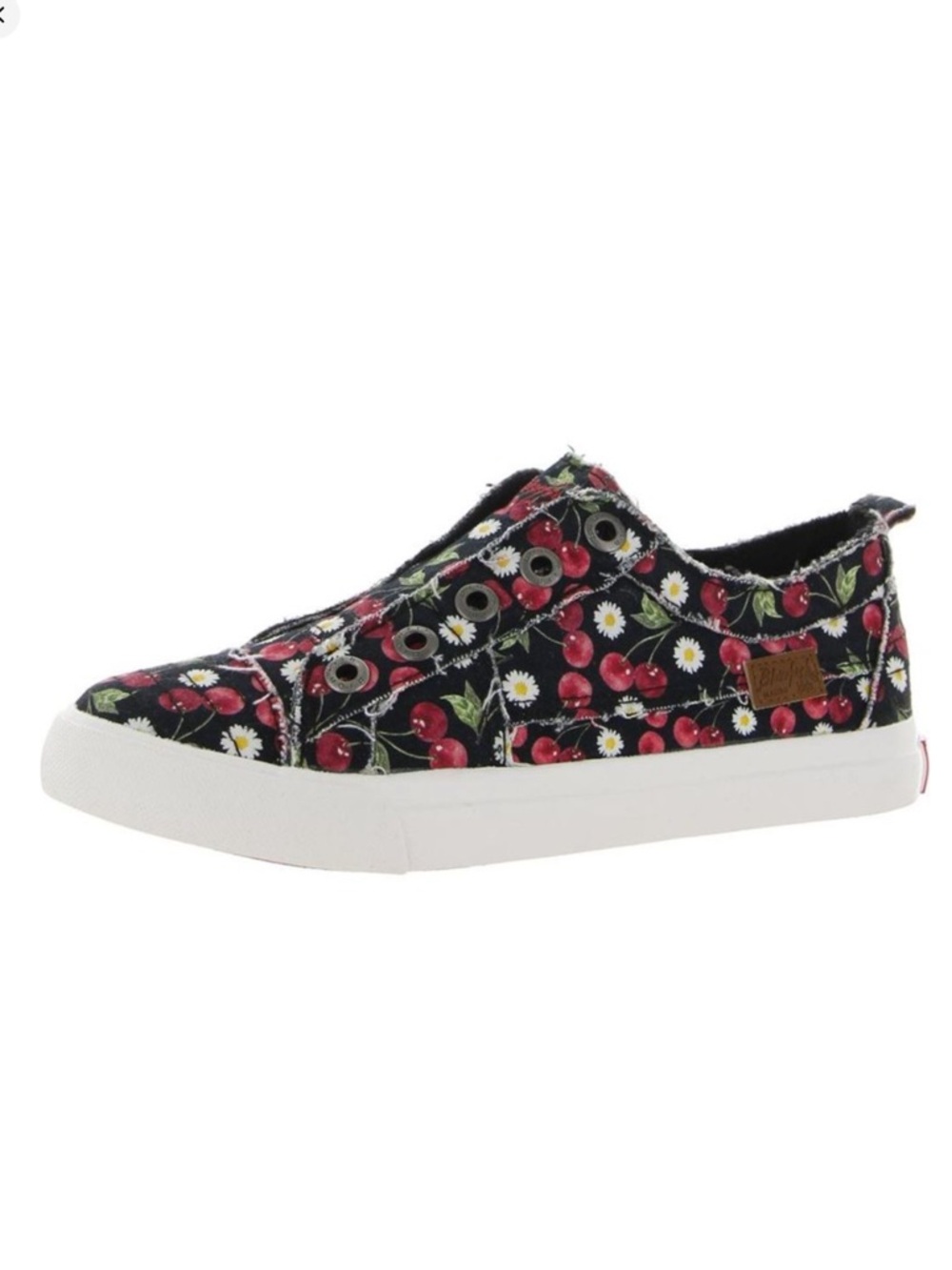 Blowfish Girls Play-K Black with Red Cherries Slip-On Sneakers size 12